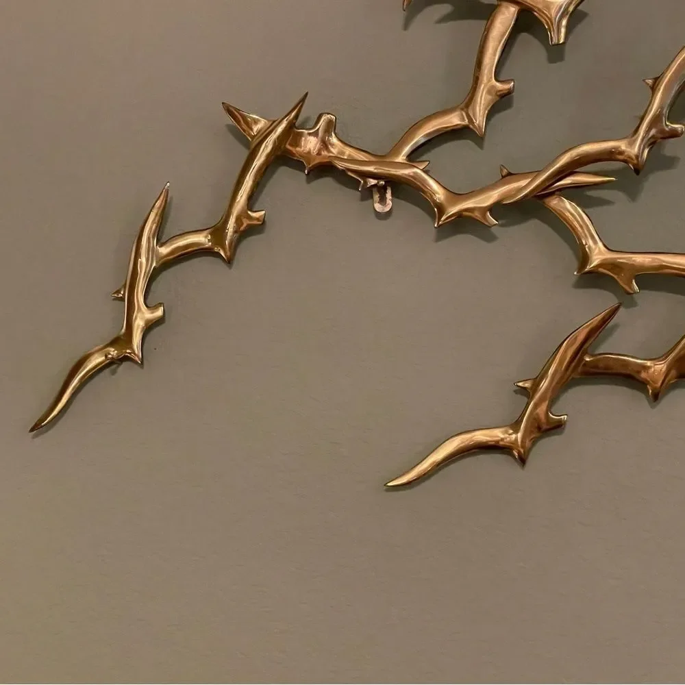 ♥️ BIJAN SIGNED~SEAGULLS~BIRD BRASS METAL ART WALL SCULPTURE~JERE MID CENTURY